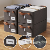 BOXJOY Shelf Organizers(Grey, Polyester)