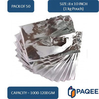 PAQEE Aluminium Silver Food Storage Bags [Food Grade High Quality] Aluminium Storage Pouch(Pack of 50)