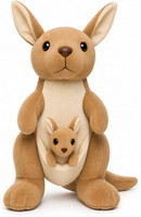 TEDDY TOWN Cute Kangaroo with baby Soft toy, Baby toys, Kids toy, Soft toy, Toy for girl, birthday gift for girl/boys, toy gift for girls, Kids toys for boys/girl, toys gift items (kangaroo with baby, 30 cm)  - 30 cm(Brown)