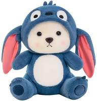 stuff tree Hoodie Teddy Bear Navy Blue Cute Soft Rabbit Removable Gift Large  - 45 cm(Navy Blue)