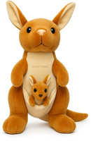 TEDDY TOWN Cute Kangaroo with baby Soft toy, Baby toys, Kids toy, Soft toy, Toy for girl, birthday gift for girl/boys, toy gift for girls, Kids toys for boys/girl, toys gift items (kangaroo with baby, 30 cm)  - 30 cm(Brown)