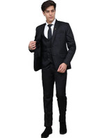 BLACKZED Single Breasted Solid Men Suit