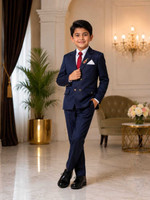 veerafashion 4-Piece Coat Pant Suit Set Solid Boys Suit
