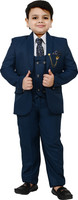 BT DEZINES 5 Piece Coat Suit Set With Shirt, Pant, Waistcoat & Tie for Boys Solid Boys Suit