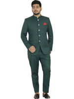 ALJAAMI Jodhpuri Bandhgala Solid Men Suit