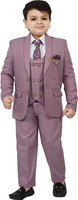 BT DEZINES 5 Piece Coat Suit Set With Shirt, Pant, Waistcoat & Tie for Boys Solid Boys Suit