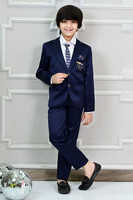 BT DEZINES 4-Piece Coat Pant Suit Set Solid Boys Suit