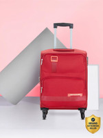 VIP Domina Durable Polyester Soft sided Cabin size trolley with 45L duffle Expandable  Cabin Suitcase 4 Wheels - 22 Inch