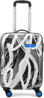 SKYBAGS Stroke 55cm Cabin Hardsided Printed 8 Wheels Luggage Black Trolley Cabin Suitcase - 22 Inch