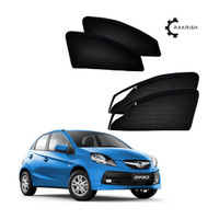 SHANKARAI Rear Window, Side Window Sun Shade For Honda Brio(Black)