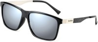 PARIM Rectangular, Wayfarer Sunglasses(For Men & Women, Silver)