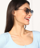 Ray-Ban Round Sunglasses(For Men & Women, Blue)