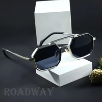 ROADWAY Retro Square Sunglasses(For Men & Women, Black)