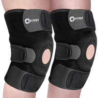 FITPUT Knee Belt for Women and Men for Ligament injuries, Knee Pain, and Support Knee Support(Black)