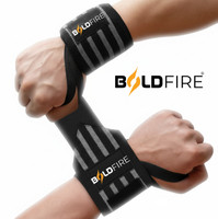 BoldFire Weight Lifting Wrist Straps for Gym | Heavy Duty Wrist Support for Deadlift Men & Women(Grey, Pack of 2)