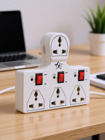 Flipkart SmartBuy 4 UNIVERSAL SOCKET 3 SWITCH MULTI PLUG EXTENSION BOARD 4  Socket Extension Boards(Beige, 0 m)