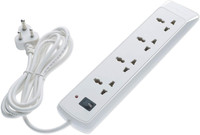 BAJAJ 4-Way Spike and Surge Guard 5 MTR 4  Socket Extension Boards(White, 5 m)
