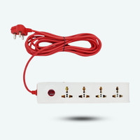 FADMAN Universal Spikeguard 5 Meter 4  Socket Extension Boards(Multicolor, 5 m)