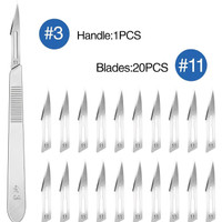 EUZA Surgical Blade Carbon Steel Scalpel Blades No-11 Surgical Scalpel(Pack of 20)