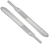 BOS MEDICARE 3 & 4 No. Scalpel Handle, Stainless Steel Surgical Scalpel Handle, Reusable 2pc Surgical Scalpel(Pack of 2)
