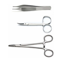 ARINEO 3 PCS MEDICAL STUDENT SUTURING TOOL KIT. Curved And Angled Dissecting Scissors(Blunt/Blunt Blades)