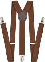 Fashionon Y- Back Suspenders for Men(Brown)