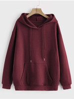 Bi Fashion Solid Hooded Neck Casual Men Maroon Sweater