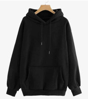 Bi Fashion Solid Hooded Neck Casual Men Black Sweater