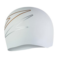 SPEEDO Slogan Print Cap Swimming Cap(White, Pack of 1)