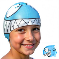 SLOVIC Leak Proof | Protects Hair From Chemical Damage | Premium Quality Silicone |Boys Swimming Cap(Blue, Pack of 1)