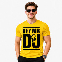 SOFTREST Typography, Solid Men Round Neck Reversible Yellow T-Shirt