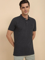 Allen Solly Solid Men Polo Neck Grey T-Shirt