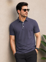 VeBNoR Solid Men Polo Neck Grey T-Shirt