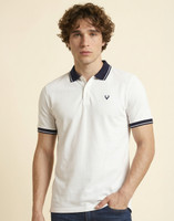 Allen Solly Solid Men Polo Neck White T-Shirt