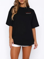 METRONAUT Printed Women Round Neck Black T-Shirt