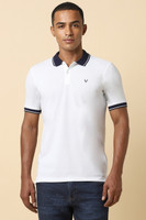 Allen Solly Solid Men Polo Neck White T-Shirt