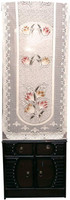 MANGERAM Cotton 2 Seater Floral Table Cover(Dressing Mirror Cover |61x26 Inches | Beige & Multicolor)