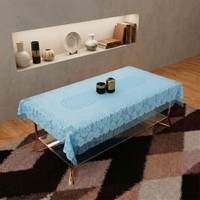 DPA Cotton 4 Seater Self Design Table Cover(Blue)