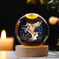 SHOPPARLY HORSE-Solar System Crystal Ball Night Light,Glass Ball Night LED Lamp Night Lamp(6 cm, HORSE)