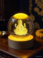 Aipom 3D Ganesh Ji Crystal Ball Night Lamp(9 cm, Ganesh Ji)