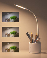 WEIRD WOLF 3 Colour Mode Rechargeable, Flexible Gooseneck LED Study/Desk Table Lamp(35 cm, White)