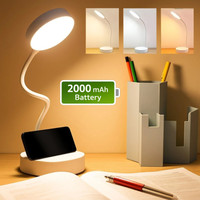 Refulgix Desk Lamp Touch Sensor On/Off Study Lamp USB Rechargeable Study Lamp(35 cm, White)