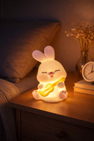 Gridcart Cute Bunny Night Lamp Night Lamp(8 cm, White, Yellow, Pink)