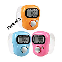ARRUM Hand Name Jap Portable Finger Counting Machine for Tasbih Digital Tally Counter(Multicolor Pack of 3, Buyer Will Receive Any Colour Tasbeeh On Order (NO FIX COLOUR WILL COME))