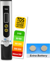 PuriOTy TDS Meter with Temperature, Water Quality Tester for Water, 999 PPM Black-White Digital TDS Meter