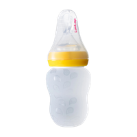 LuvLap Feeding Spoon with Squeezy food Grade Silicone Feeder bottle BPA Free, 180 ml Feeder(Yellow)