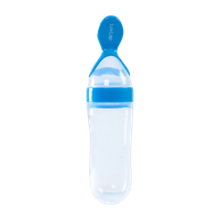 LuvLap Feeding Spoon with Squeezy food Grade Silicone Feeder bottle BPA Free, 90 ml Feeder(Blue)