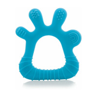 Beebaby Finger Shape Soft Silicone Baby Teether with Storage Case, 100% BPA Free, 6M+ Teether(Finger - Blue)