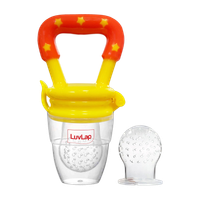 LuvLap Joystar Silicone Food/Fruit Nibbler with Extra Mesh, Soft Pacifier & feeder Feeder(Yellow & Red)