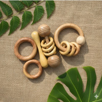Rana creation mart Pure neem wooden teether Rattle for kids Teether(Multicolor)